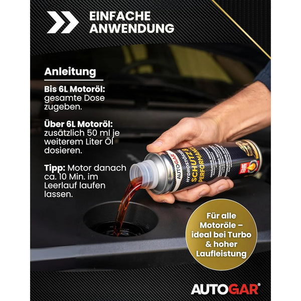 Hydrostössel SCHUTZ & PERFORMANCE Motoröl-Additiv 250 ml